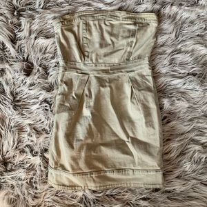 Light Denim Mini Strapless Dress